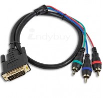 2FT DVI-I to 3 RCA component video cable 